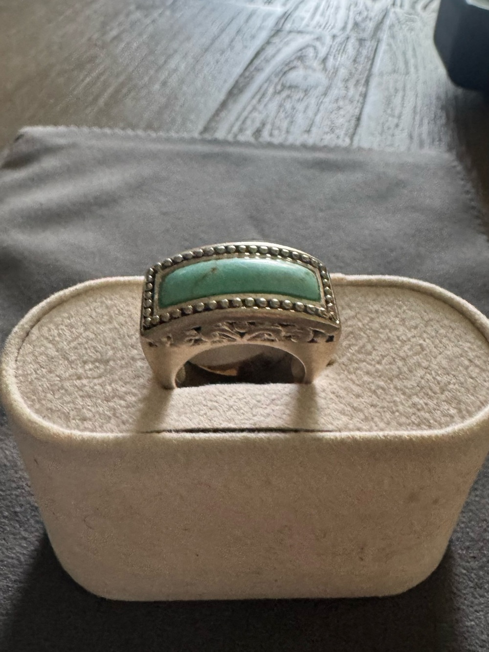 Sterling Silver Navajo Turquoise Bar Ring - Women's Fashion Ring size 7